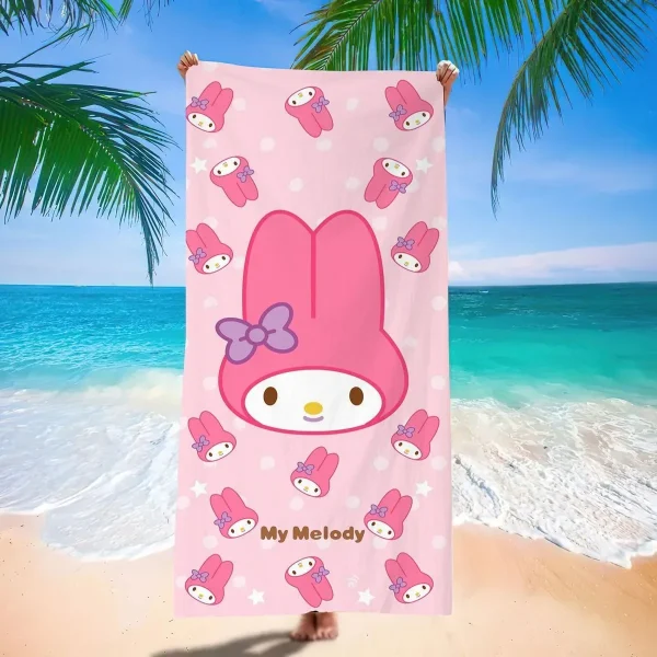 Adorable Sanrio-Themed Beach Towels: Pochacco, Hello Kitty, My Melody, Kuromi! Suitable for towels, bath towels, beach towels 3