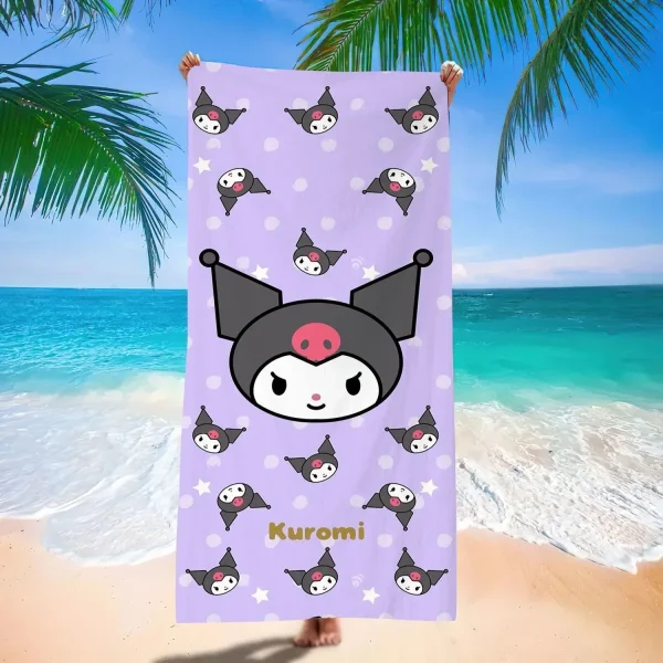 Adorable Sanrio-Themed Beach Towels: Pochacco, Hello Kitty, My Melody, Kuromi! Suitable for towels, bath towels, beach towels 4