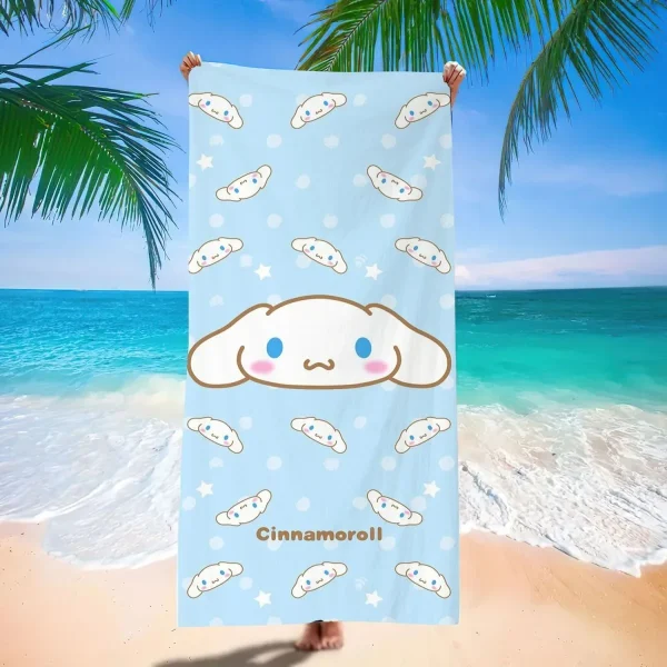 Adorable Sanrio-Themed Beach Towels: Pochacco, Hello Kitty, My Melody, Kuromi! Suitable for towels, bath towels, beach towels 5