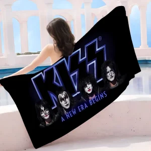 Rock Band Kiss Beach Towel Cartoon Cute Summer Kids Large Bath Pool Beach Towel Microfiber Absorbent For Swimming Travel 1