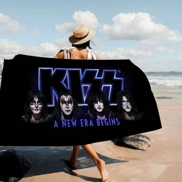 Rock Band Kiss Beach Towel Cartoon Cute Summer Kids Large Bath Pool Beach Towel Microfiber Absorbent For Swimming Travel 3