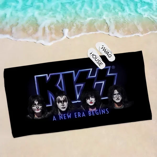 Rock Band Kiss Beach Towel Cartoon Cute Summer Kids Large Bath Pool Beach Towel Microfiber Absorbent For Swimming Travel 4