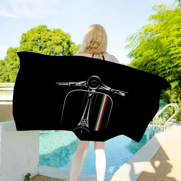 1PC Vespa MotorsportLE Towel Microfiber Beach Towel Quick Dry Kids Beach Blanket Soft Unisex Camping Pool Towel 1