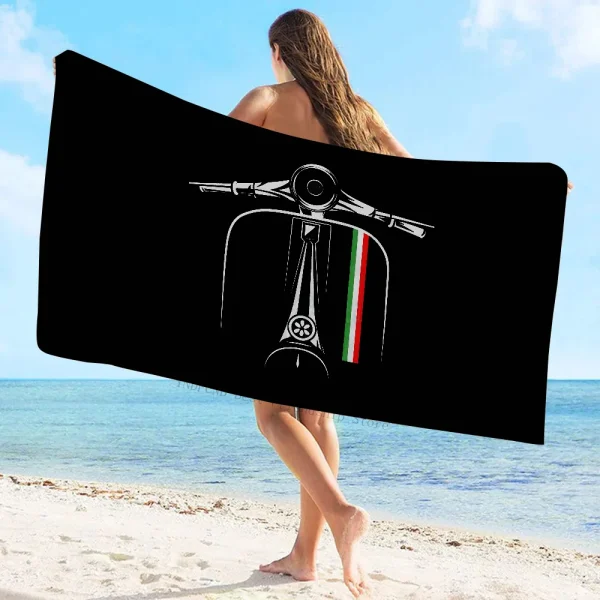 1PC Vespa MotorsportLE Towel Microfiber Beach Towel Quick Dry Kids Beach Blanket Soft Unisex Camping Pool Towel 3