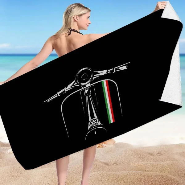 1PC Vespa MotorsportLE Towel Microfiber Beach Towel Quick Dry Kids Beach Blanket Soft Unisex Camping Pool Towel 4