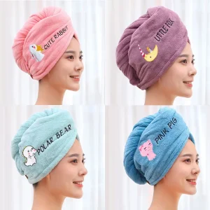 Microfiber Towel Girls Bathroom Rapid Drying Absorbent Hair  Magic Shower Cap Thickening Turban Head Wrap 1