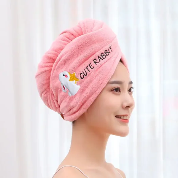 Microfiber Towel Girls Bathroom Rapid Drying Absorbent Hair  Magic Shower Cap Thickening Turban Head Wrap 2