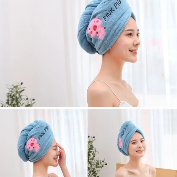 Microfiber Towel Girls Bathroom Rapid Drying Absorbent Hair  Magic Shower Cap Thickening Turban Head Wrap 4