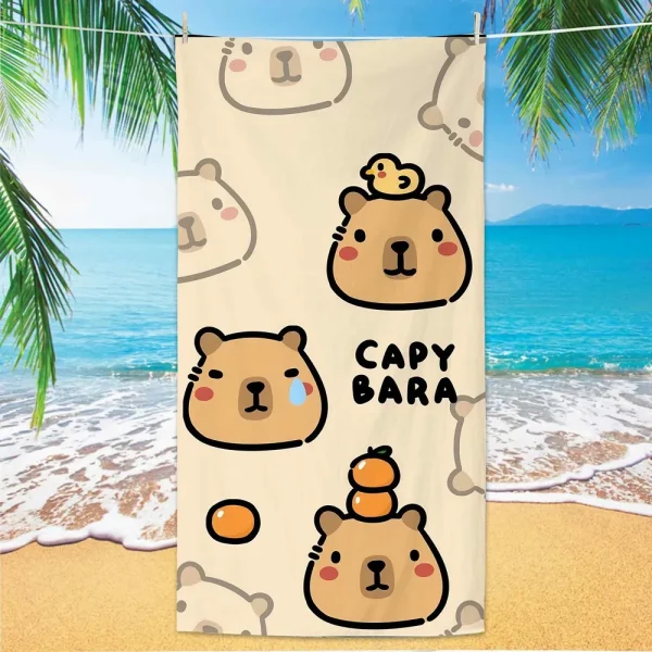 Capybara Towel Microfiber Beach Towel Absorbent Quick dry Soft Yoga Swimming Resort Mountain Climbing Towel 2