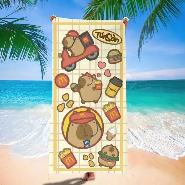 Capybara Towel Microfiber Beach Towel Absorbent Quick dry Soft Yoga Swimming Resort Mountain Climbing Towel 3