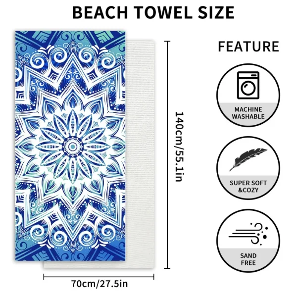 Quick Drying Microfiber Towels Beach Mat Sports Bathroom Luxury Travel Shower Towel Large Sand Free for Adults Body Dry Towels 2
