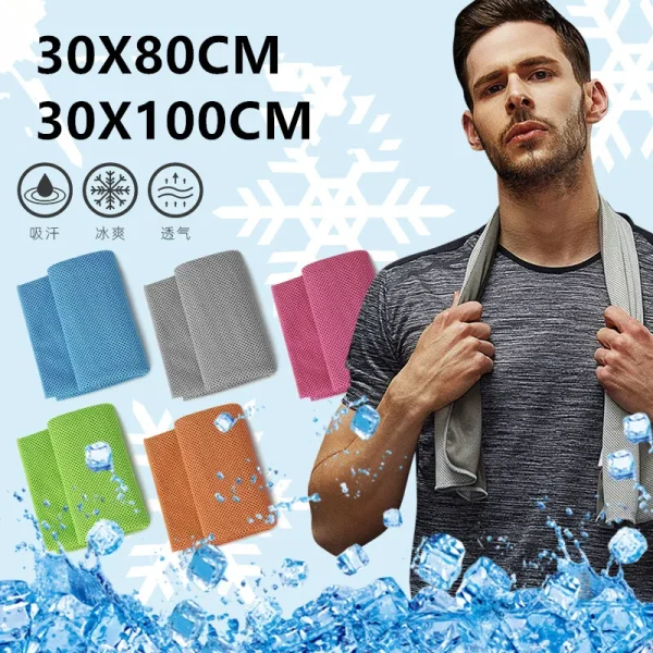Cooling Ice Towels Microfiber Yoga Cool Thin Towel Outdoor Sport Gym Wear Icing Sweat Band Top Sports Towel Summer Cooling Scarf 1