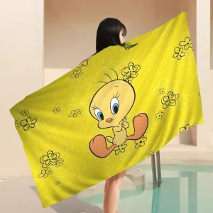 Yellow Cartoon T-Tweetys Bird Microfiber Beach Towels Quick Dry Towel Sand Beach Towels Pool Towel for Travel Swim Pool Yoga 1