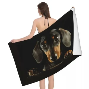 Cute Dachshund Dog Beach Towel Quick Dry Kawaii Puppy Pet Bath Towel Sand Proof Swim Pool Towels for Travel Camping Yoga Sport 1