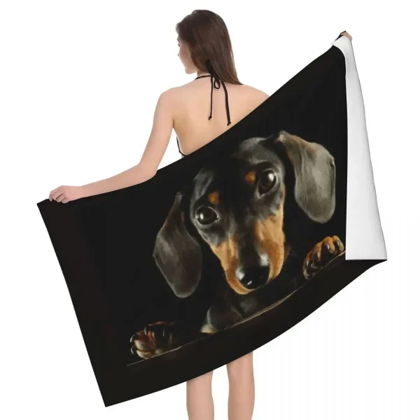 Cute Dachshund Dog Beach Towel Quick Dry Kawaii Puppy Pet Bath Towel Sand Proof Swim Pool Towels for Travel Camping Yoga Sport 1