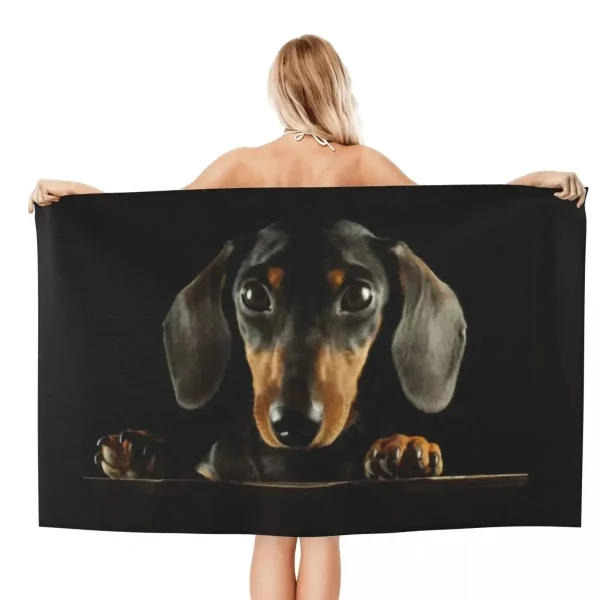 Cute Dachshund Dog Beach Towel Quick Dry Kawaii Puppy Pet Bath Towel Sand Proof Swim Pool Towels for Travel Camping Yoga Sport 3