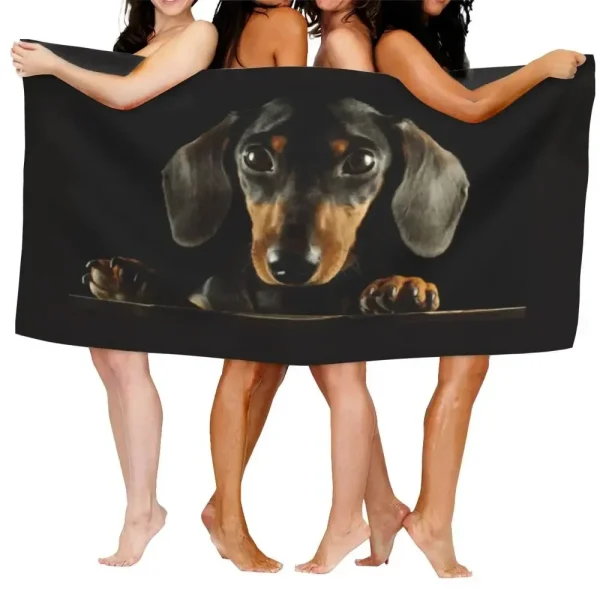 Cute Dachshund Dog Beach Towel Quick Dry Kawaii Puppy Pet Bath Towel Sand Proof Swim Pool Towels for Travel Camping Yoga Sport 4