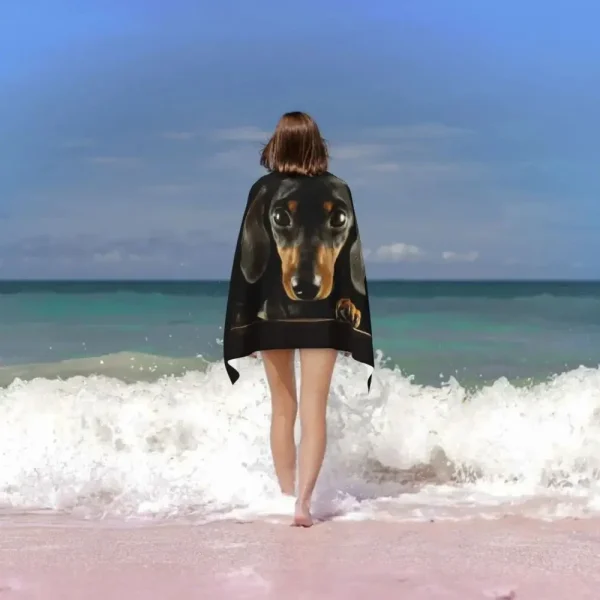 Cute Dachshund Dog Beach Towel Quick Dry Kawaii Puppy Pet Bath Towel Sand Proof Swim Pool Towels for Travel Camping Yoga Sport 5