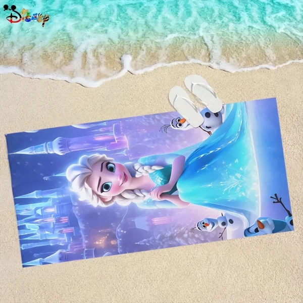 Disney Frozen Elsa Beach Towel: Magical Castle Design Suitable for towels, bath towels, beach towels, party decorations, gifts 2
