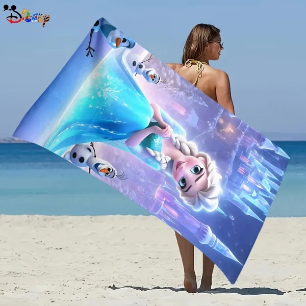 Disney Frozen Elsa Beach Towel: Magical Castle Design Suitable for towels, bath towels, beach towels, party decorations, gifts 3