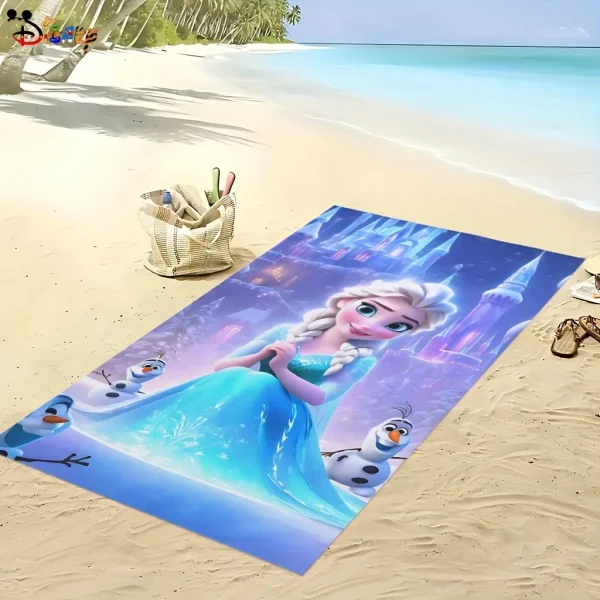 Disney Frozen Elsa Beach Towel: Magical Castle Design Suitable for towels, bath towels, beach towels, party decorations, gifts 5
