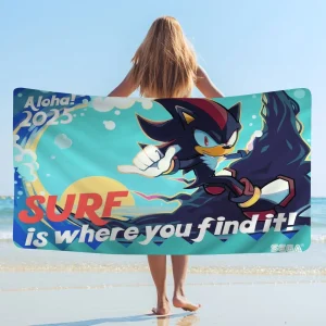 Movie S-Sonic Microfiber Printed Beach Towel Mountain Climbing Yoga Beach Swimming Running Absorbent Soft Towel 1