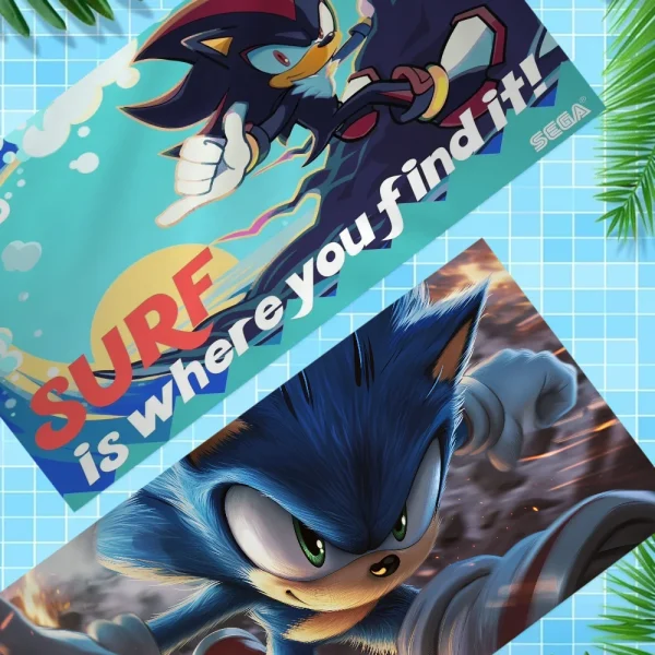 Movie S-Sonic Microfiber Printed Beach Towel Mountain Climbing Yoga Beach Swimming Running Absorbent Soft Towel 2