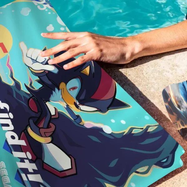 Movie S-Sonic Microfiber Printed Beach Towel Mountain Climbing Yoga Beach Swimming Running Absorbent Soft Towel 3