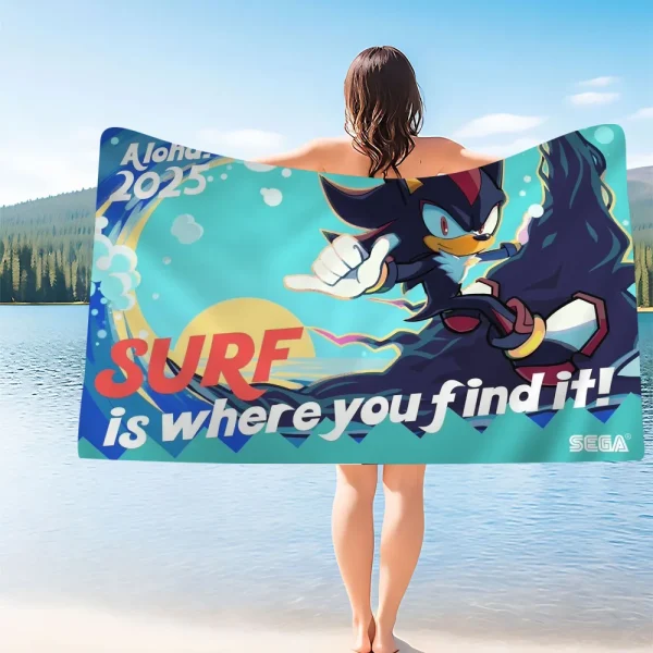 Movie S-Sonic Microfiber Printed Beach Towel Mountain Climbing Yoga Beach Swimming Running Absorbent Soft Towel 5