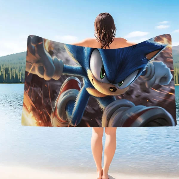 Movie S-Sonic Microfiber Printed Beach Towel Mountain Climbing Yoga Beach Swimming Running Absorbent Soft Towel 6