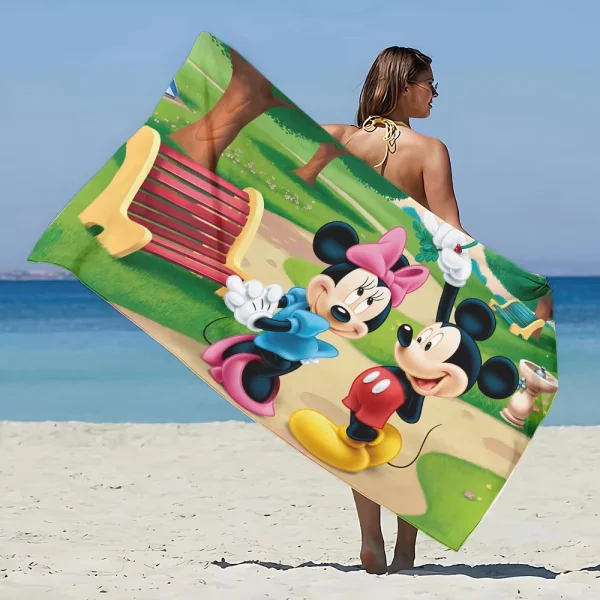Cute Mickey Minnie Beach Towel Microfiber Sand Free Quick Dry Soft Sandproof Pool Towels Gift for Women Travel Gym Shower 3