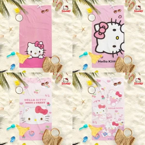 Hello Kitty Beach Towels: Adorable Prints for Summer Fun! Suitable for towels, bath towels, beach towels 1