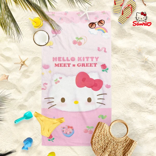 Hello Kitty Beach Towels: Adorable Prints for Summer Fun! Suitable for towels, bath towels, beach towels 4