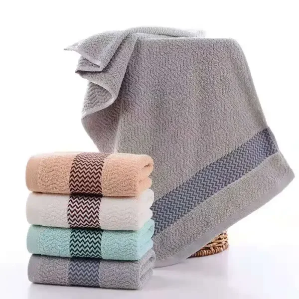 Set of 2 Thickened Absorbent Cotton Towels Quick Dry Soft Face Towels Pure Cotton Quick Absorbent Towels for Home Bathing 1