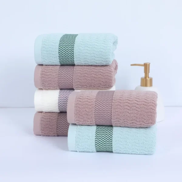 Set of 2 Thickened Absorbent Cotton Towels Quick Dry Soft Face Towels Pure Cotton Quick Absorbent Towels for Home Bathing 2