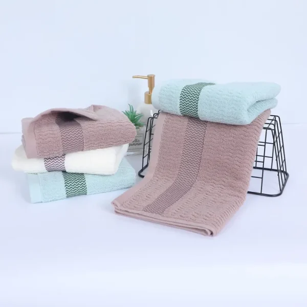 Set of 2 Thickened Absorbent Cotton Towels Quick Dry Soft Face Towels Pure Cotton Quick Absorbent Towels for Home Bathing 3