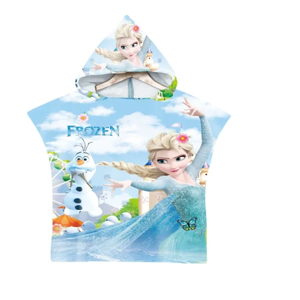 Princess Elsa 3D Printed Hooded Beach Towel Quick Dry Swimming Surfing Bathrobe Cloak Fitness for Kids Adults 3