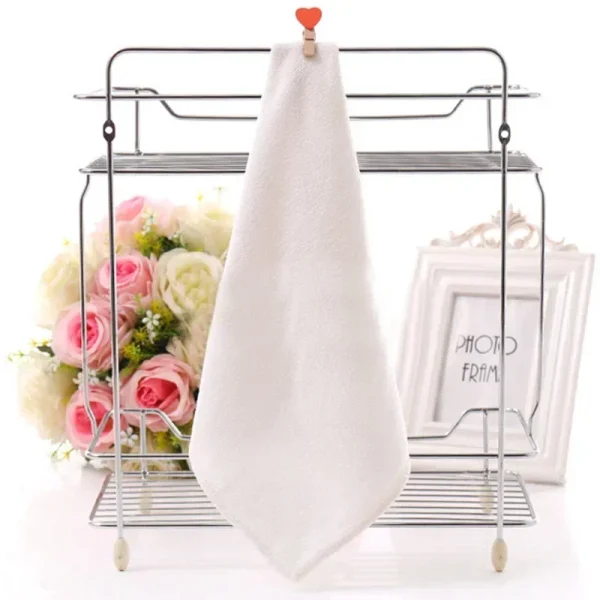 10pc White Soft Microfiber Fabric Face Towel Hotel Bath Towel Wash Cloths Hand Towels Portable Multifunctional Cleaning Towel 2
