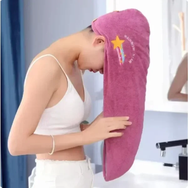 Hot Quickly Dry Hair Hat Super Absorbent Soft Bathroom Women Head Towels Girls Cute Hair Towel Hair Dry Wrap Bonnets 3
