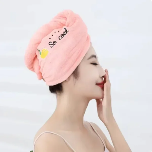 Hot Quickly Dry Hair Hat Super Absorbent Soft Bathroom Women Head Towels Girls Cute Hair Towel Hair Dry Wrap Bonnets 5