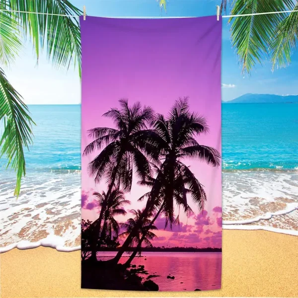 Coconut Palm Trees Beach Towel Microfiber Tropical Beach Beach Towels for Travel Quick Dry Super Absorbent Sand Proof Bath Towel 2