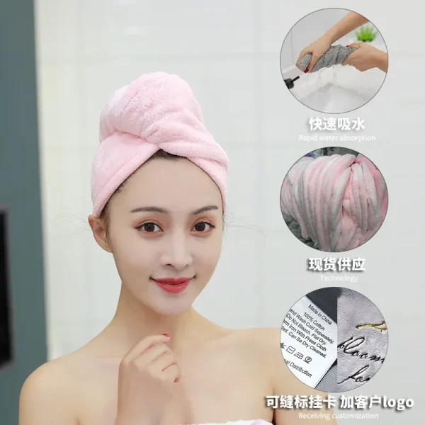 Women Magic Microfiberrapid Drying Hair Towel Cap Hat Towel Bathroom Bath Wrap Hat Quick Cap Turban Dry Toallas Bath Shower 3