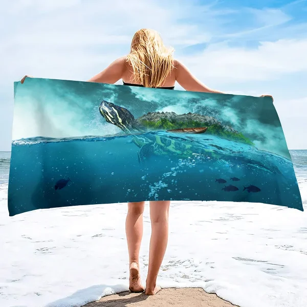 Adults Oversized Beach Towels Sand Free Sea Turtle Beach Towels Quick Dry Large Bath Towels Microfiber Lightweight Travel 5
