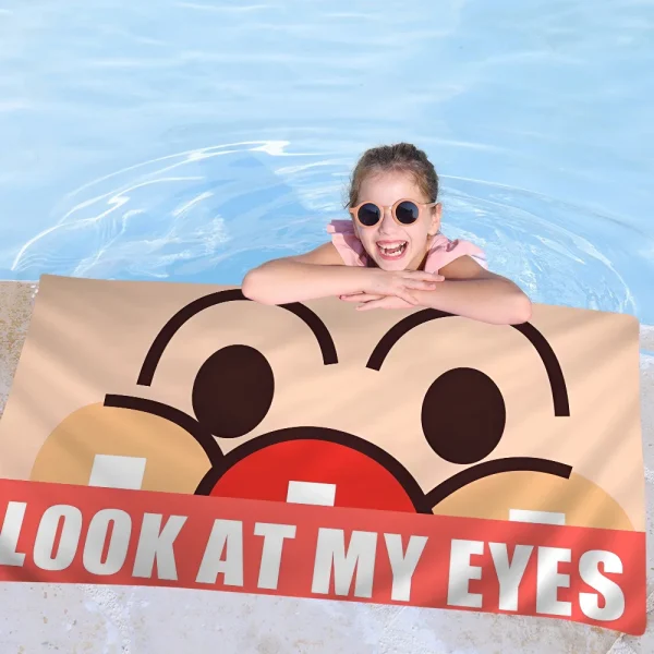 Children Anpanman Anime Microfiber Blanket Quick Drying Beach Towels Oversized Printing Super Absorbent Pool Towel Blanket 3