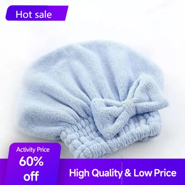Bamboo Hair Towel Wrap,Microfiber Hair Drying Shower Turban with Bowknot,Absorbent Quick Dry Hair Towels for Women Anti Frizz 3