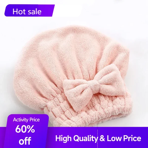 Bamboo Hair Towel Wrap,Microfiber Hair Drying Shower Turban with Bowknot,Absorbent Quick Dry Hair Towels for Women Anti Frizz 5