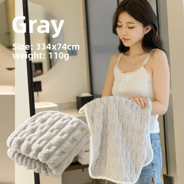 Bamboo Velour Bath Towel and Wrap Soft Thick Absorbent Quick Dry Non Shedding Family Towels for Adults Kids Home Use 3