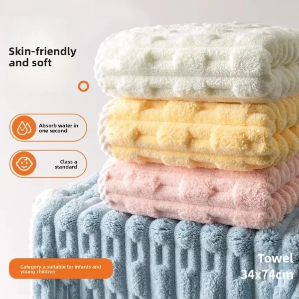 Bamboo Velour Bath Towel and Wrap Soft Thick Absorbent Quick Dry Non Shedding Family Towels for Adults Kids Home Use 6