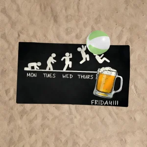 Drinking Beer Printed Microfiber Blanket Quick Drying Beach Towels Oversized Printing Super Absorbent Pool Towel Blanket 1
