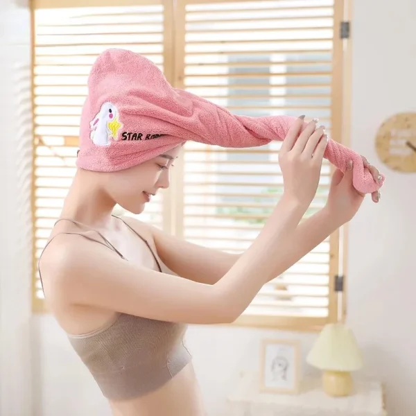 Women Hair Towel Microfiber Towel Bath Towels for Adults Home Terry Towels Bathroom Serviette De Douche Turban for Drying Hair 2